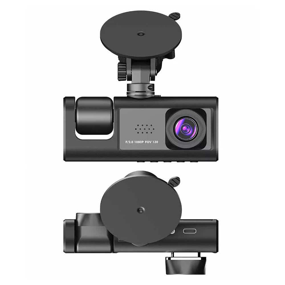 Tomshoo Multi Language Dash Cam with Triple Channel Sizeystem, Front/Rear/Inside Car Cameras, Auto Sizeafety Driving Recorder