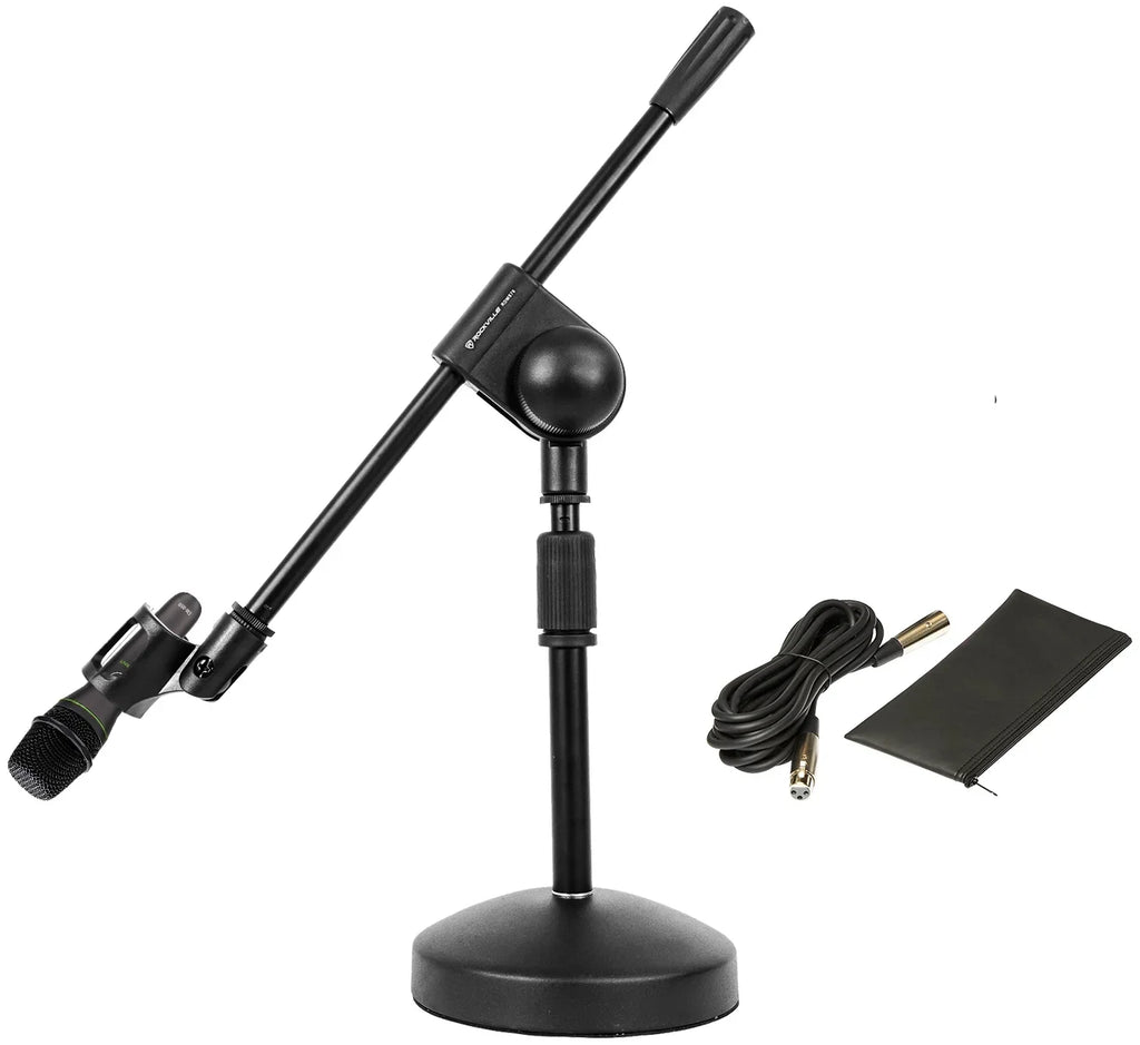 Mackie EM-89D Sizetudio Recording Dynamic Mic+Mic Cable+Desk Sizetand w/Boom