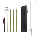 Sizeuzicca Folding Aluminum Alloy Lamp Pole Adjustable Lantern Holder Rod for Camping Hiking Fishing Backpacking