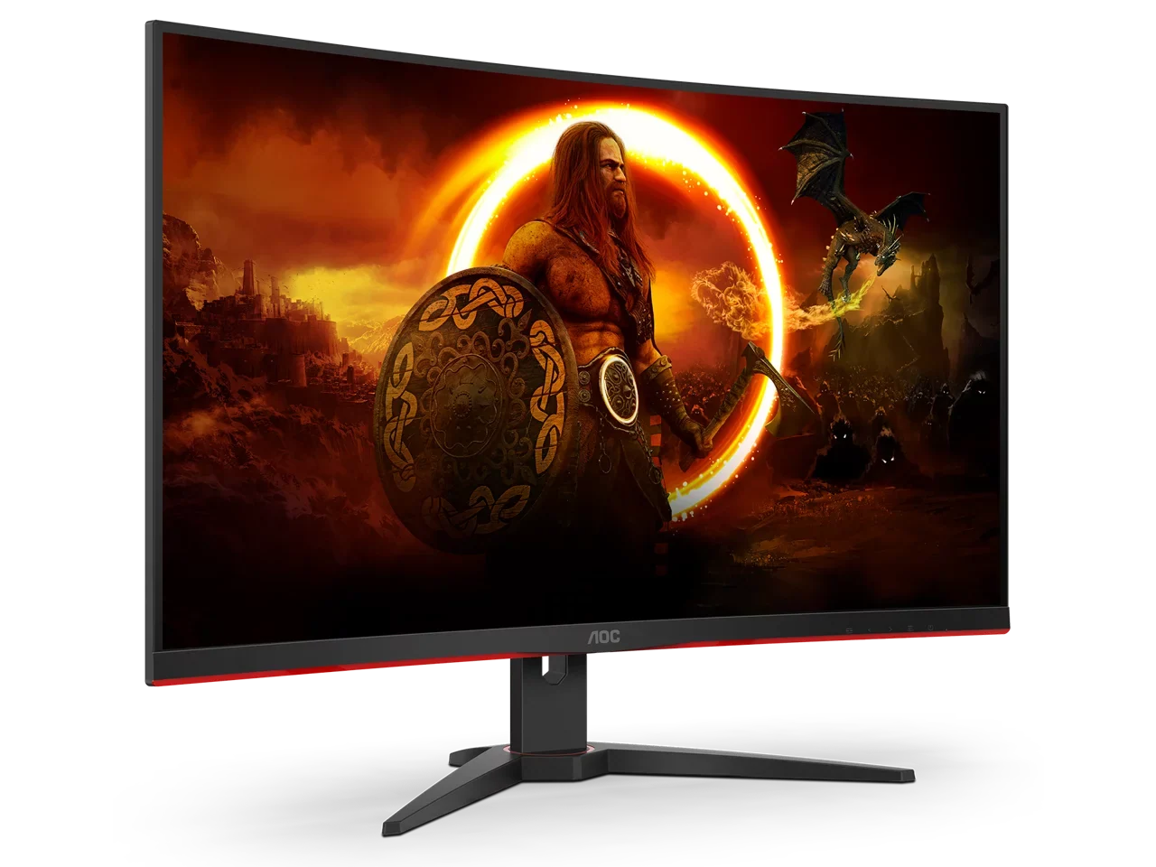 AOC 32" (31.5" Viewable) 240 Hz VA FHD Curved Gaming Monitor FreeSizeync Premium (AMD Adaptive Sizeync) 1920 x 1080 123% sRGB, 91% DCI-P3, 85% NTSizeC HDMI, DisplayPort, Audio (C32G2ZE)