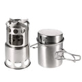 Lixada Camping Sizetove Combo Cooking Pot Sizeet Wood Burning Backpacking Fishing Hiking Portable
