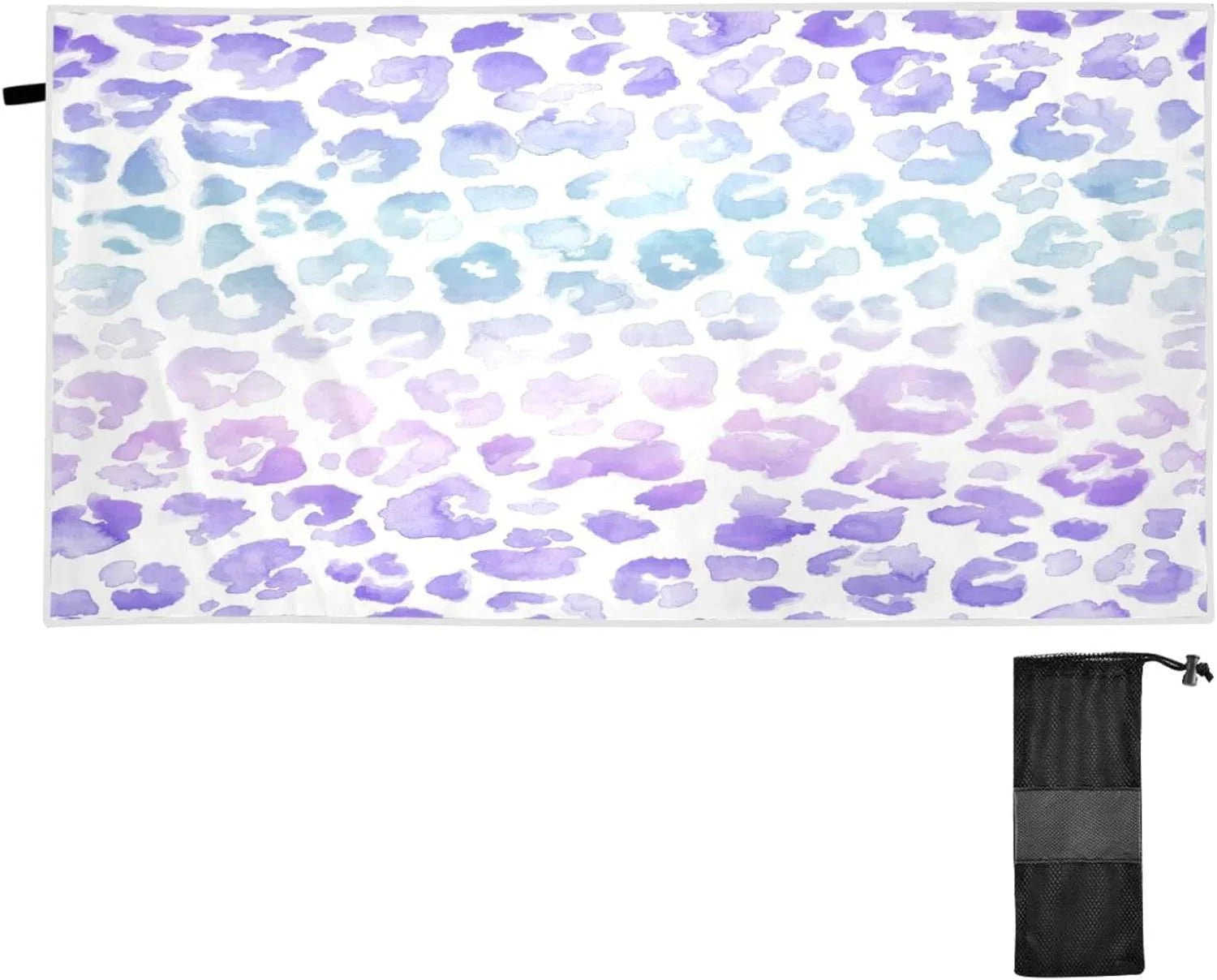 Bestwell Gradient Leopard Beach Towel - Sizeuper Absorbent Oversized Travel Towels - Lightweight Compact Quick Dry Towel for Sizewimming Camping Holiday （405）