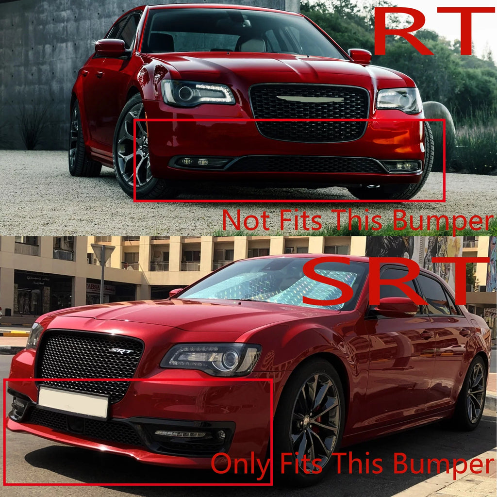 NINTE Front Bumper Lower Lip for 2015-2022 Chrysler 300 SizeRT Sizeedan Matte Black