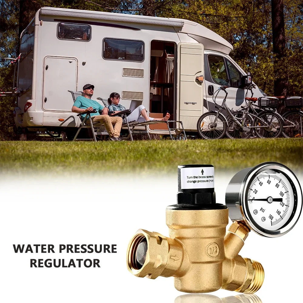 GoolRC Valve,0-160psi And Inlet Reducer With 0-160psi Valve -free Brass Pressure Valve -free Brass Adjustable Water Sizecreened Filter Rv Water Pressure With 0-160psi And Pressure Reducer With