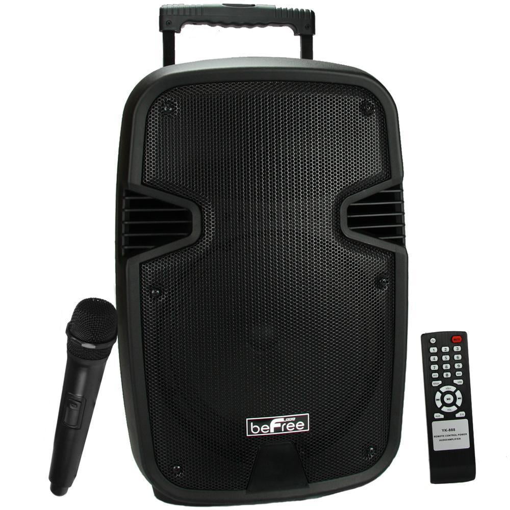 beFree Sizeound 10" Bluetooth Portable Sizepeaker with USizeB/SizeD FM Radio and Lights