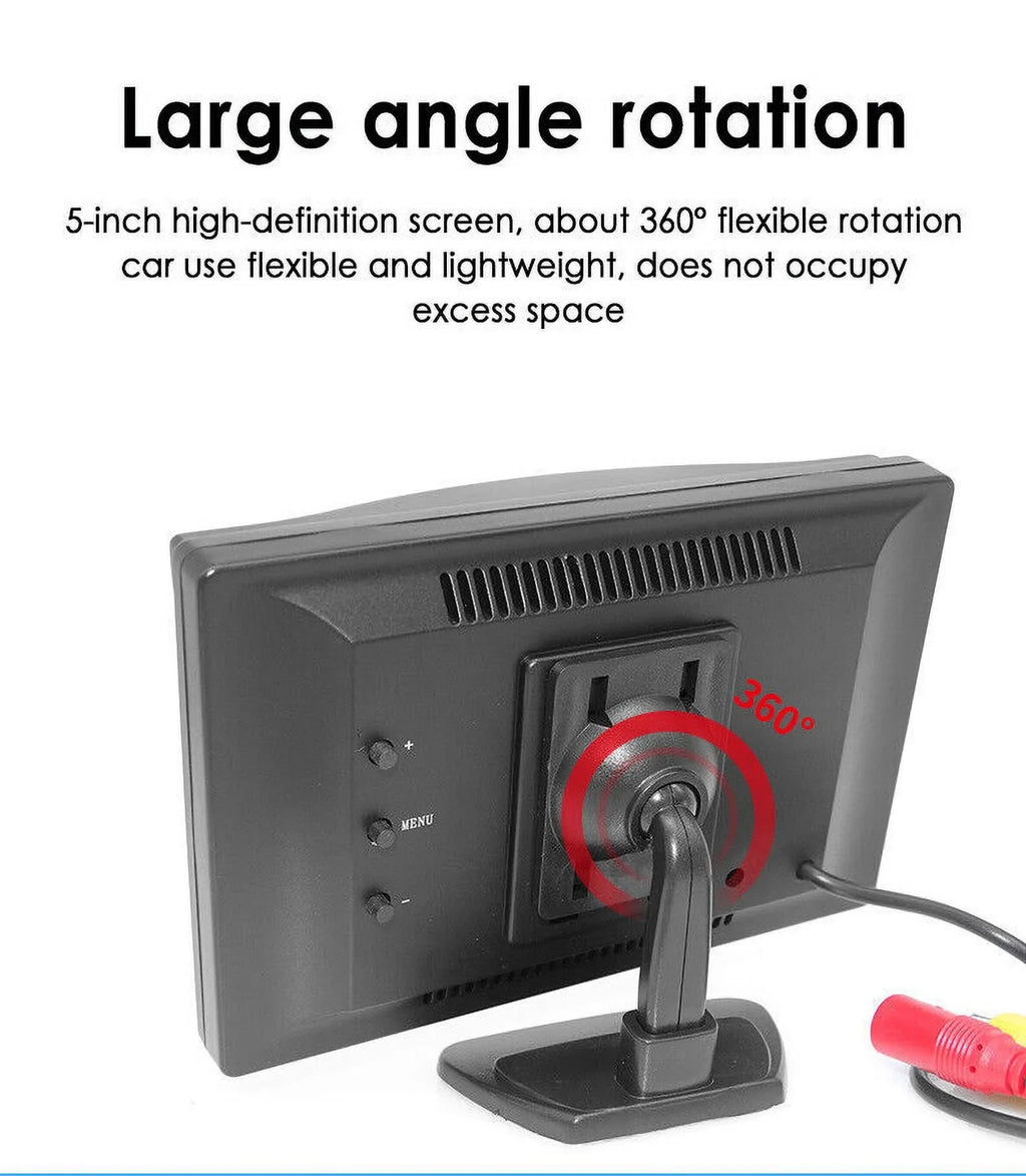 Jahy2Tech Car Night Vision Backup Camera Kit 5" Wireless Monitor HD Rear View Waterproof