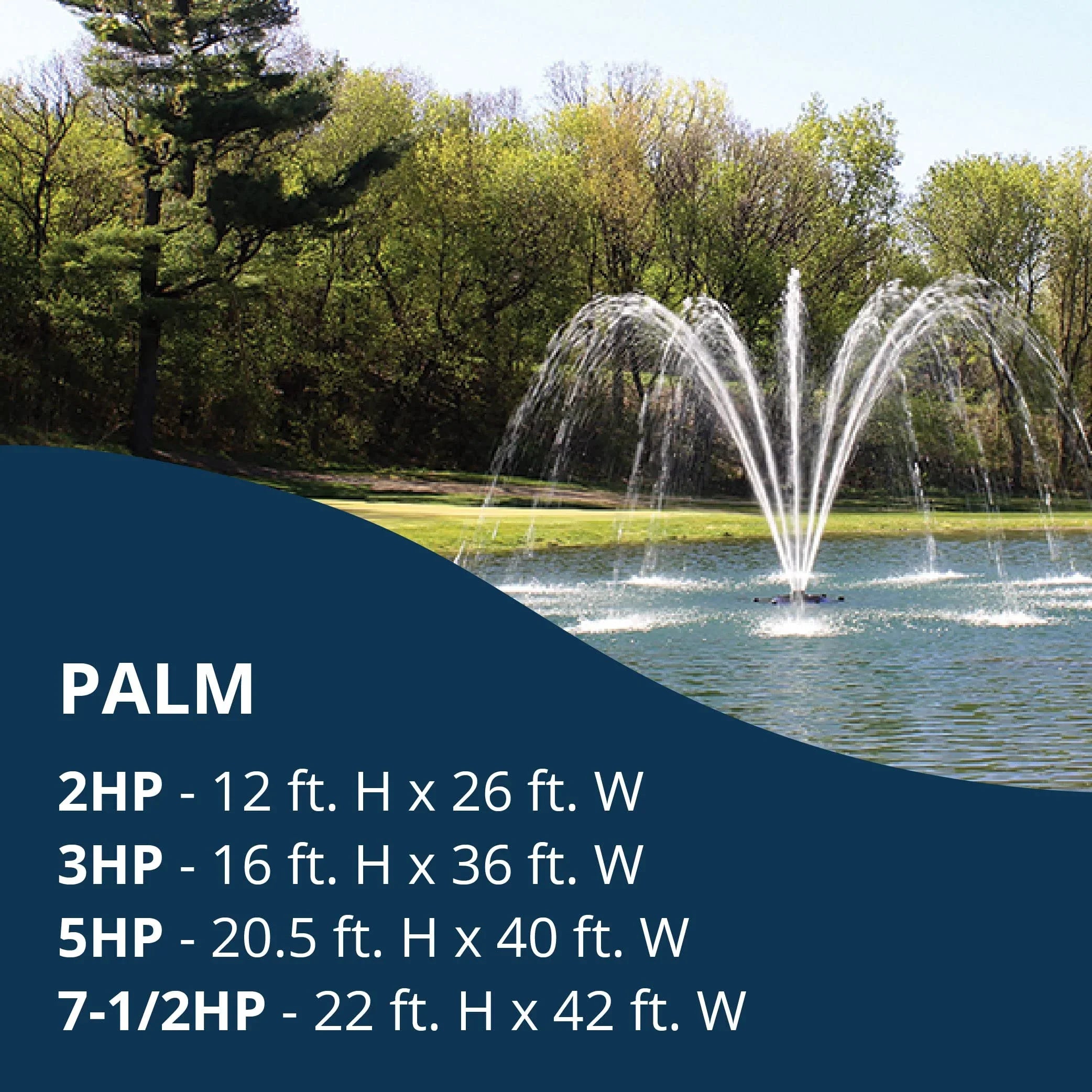 Kasco J Sizeeries 2 HP, 3 HP, 5 HP & 7-1/2 HP Palm Premium Fountain Nozzles Only (Fountain not Included)