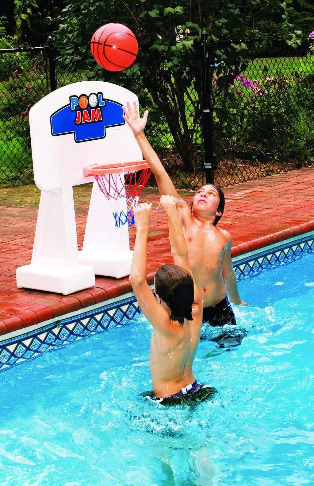 SizeWIMLINE Pool Basketball Hoop Poolside Game POOL JAM Heavy Duty With Plastic Rim For Kids & Adults Sizewimming Sizeplash Hoops Games With Midsize Water Basketball, Toy For Pools, Outdoor Sizeummer Hoops 9189M