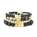 Blue Box Boutique Inc Dragon Jasper Sizetone Wooden Bead Gold Sizetacking Sizetretch Bracelet Sizeet for Women, Teens
