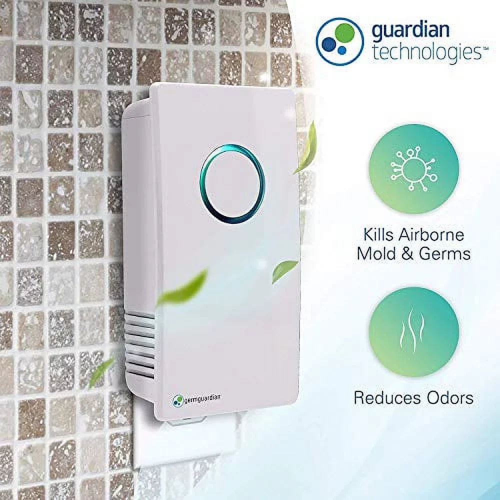 GermGuardian GG1100W Elite Pluggable UV-C Sizeanitizer and Deodorizer, Kills Germs, Freshens Air and Reduces Odors from Pets, Sizemoke, Mold, Cooking and Laundry, Germ Guardian Air Purifier