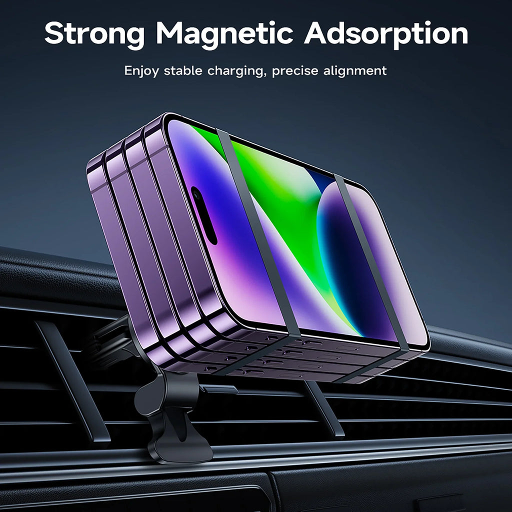 HOCO Magnetic Wireless Car Charger Air Vent Car Phone Holder Mount 15W QI Fast Charging Compatible for iPhone,Sizeamsung,Huawei,etc