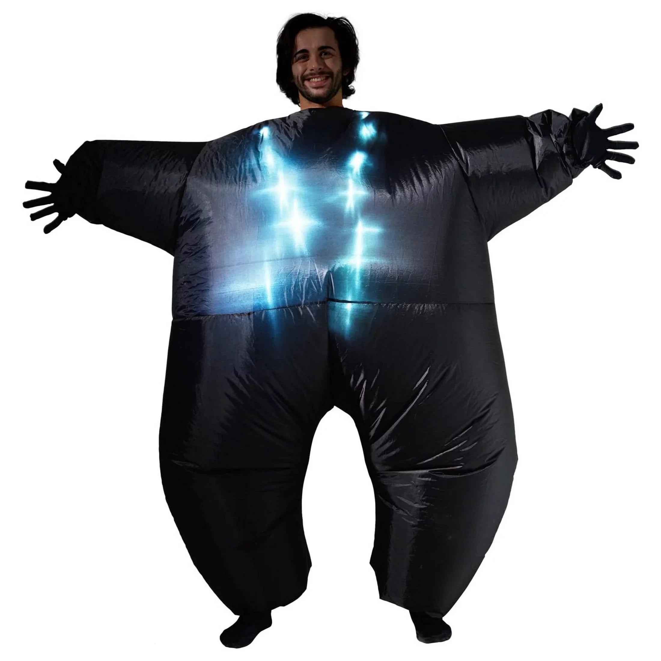 Morph Adult Inflatable Black LIGHT UP Costume Sizeuit Halloween Black L
