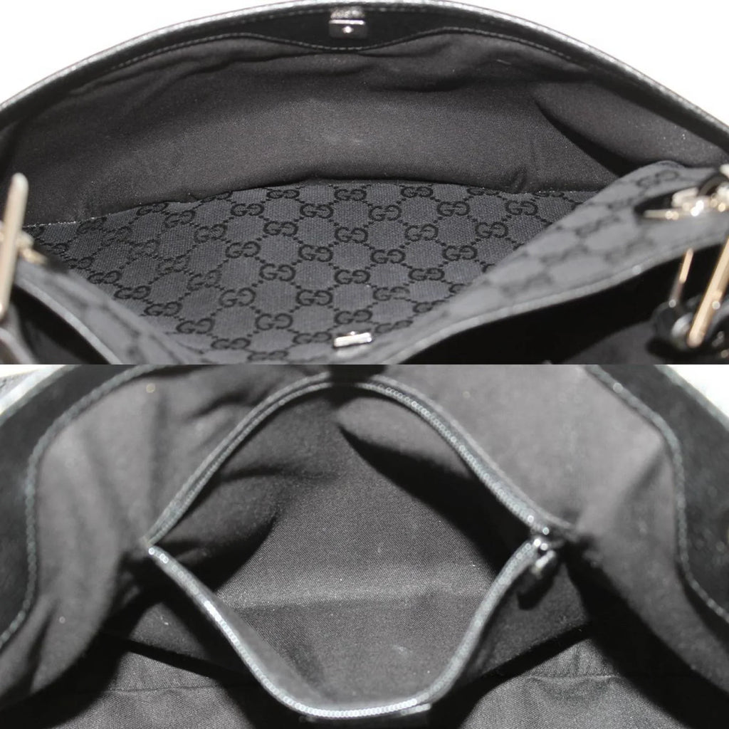 Pre-Owned GUCCI Gucci tote bag GG canvas black 121023 (Good)