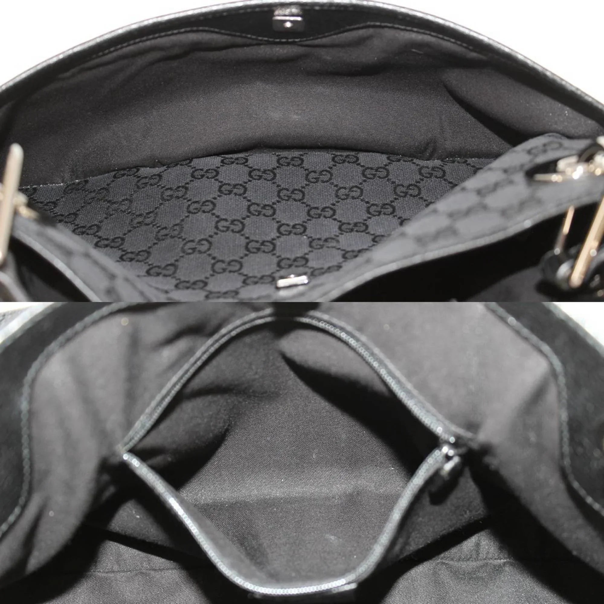 Pre-Owned GUCCI Gucci tote bag GG canvas black 121023 (Good)