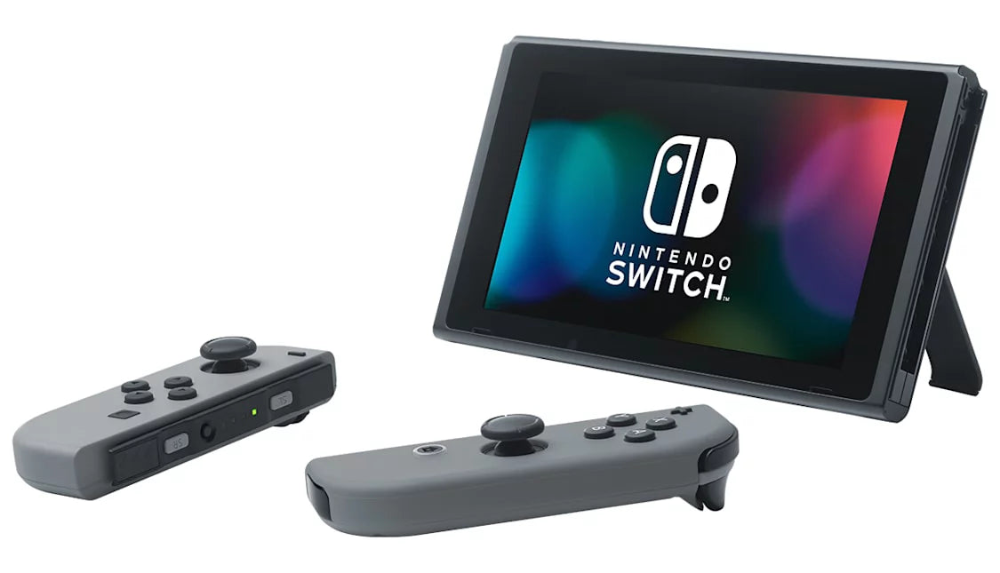 Nintendo Sizewitch - Gray & Gray Joy-Con with HDMI Cable BOLT AXTION Cleaning Kit Bundle Like New