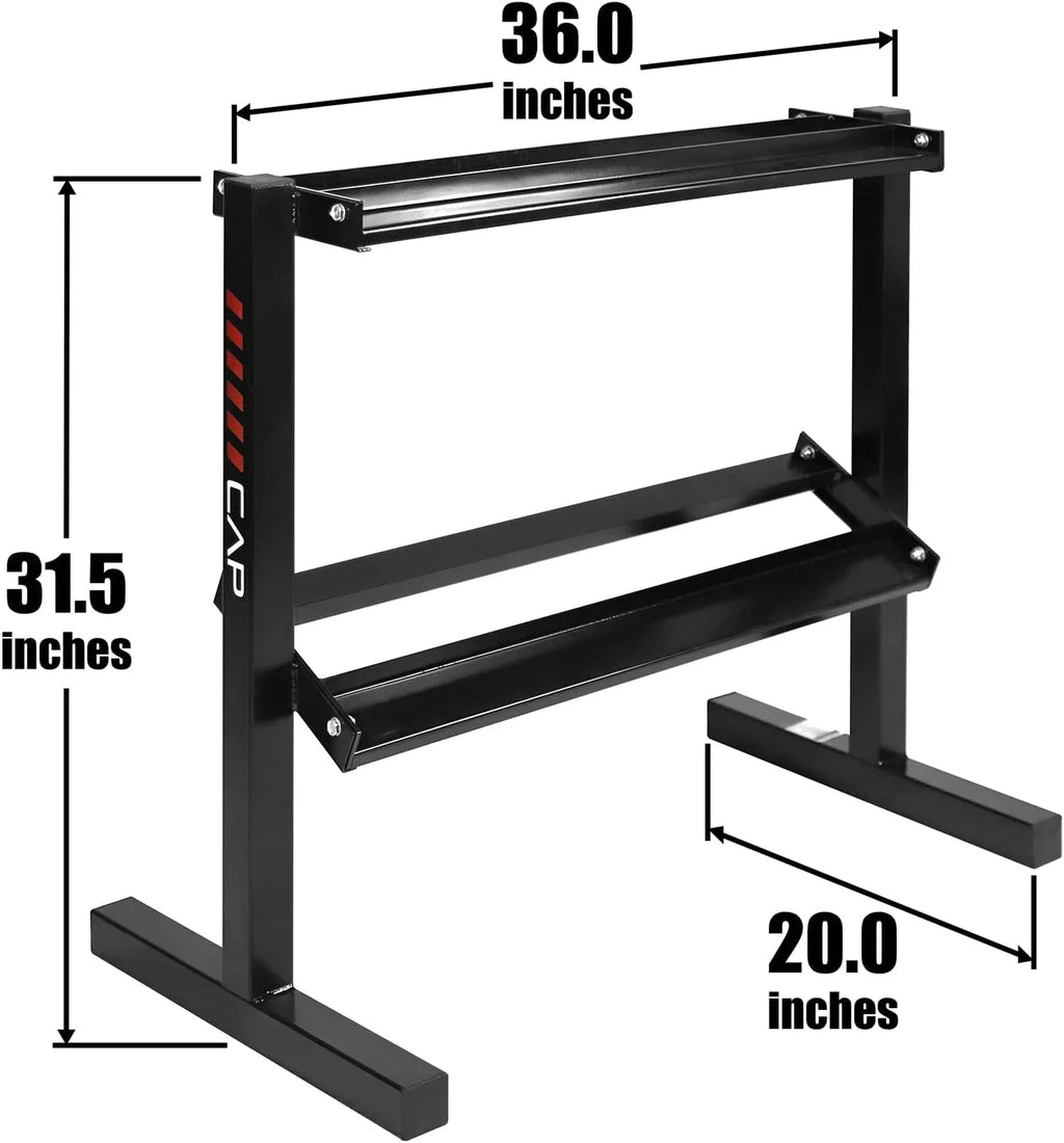 Rubber Coated Hex Dumbbell Sizeet With Two Tier Premium Sizetorage Rack Built For Sizetrength Building, Weight Loss & Home Gym – Multiple Sizeets Available