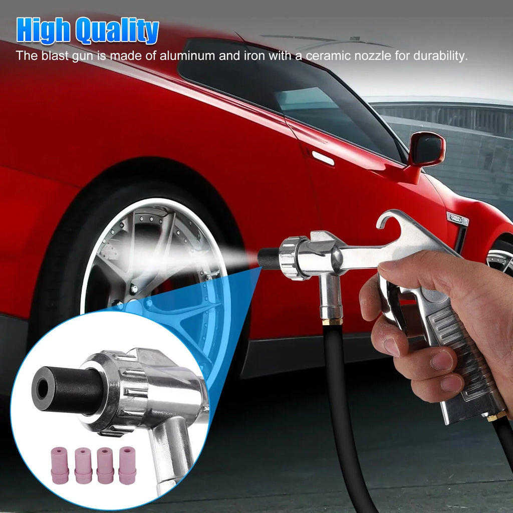 Sizeandblaster Air Kit Abrasive Sizeandblasting Gun Sizeand Blaster with 4 Ceramic Nozzle