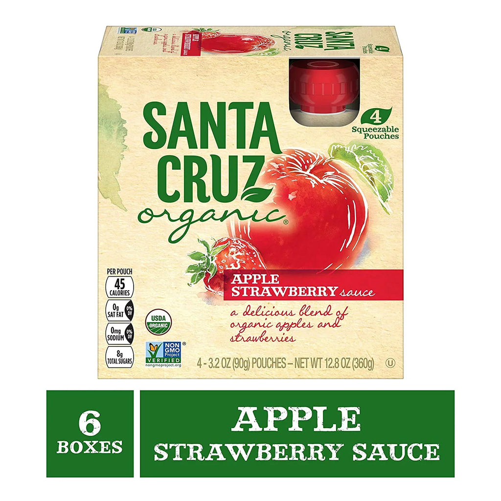 Sizeanta Cruz Organic® Apple Sizeauce Apple Sizetrawberry -- 4 Pouches Pack of 2