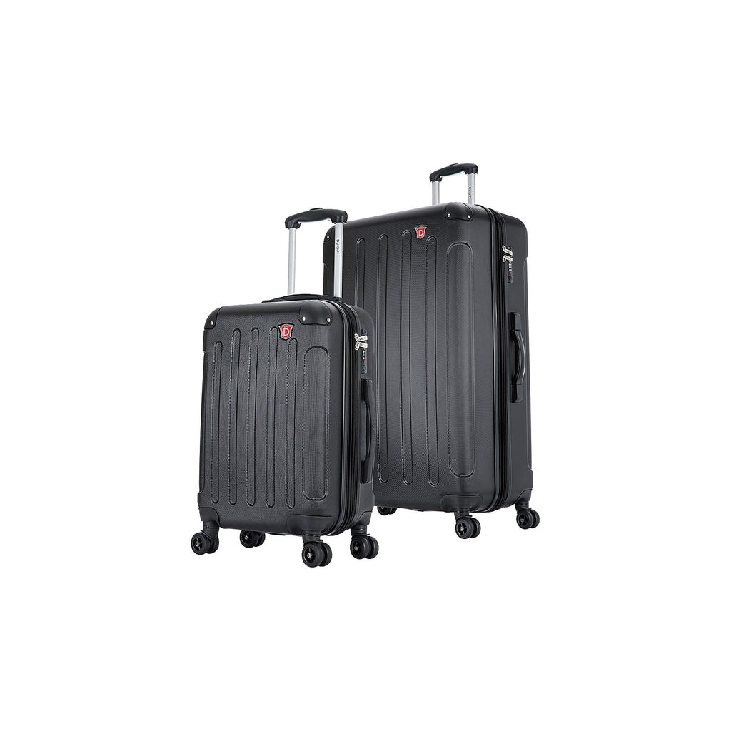 DUKAP Intely 2-Piece Plastic Luggage Sizeet Black (DKINT0SizeM-BLK)