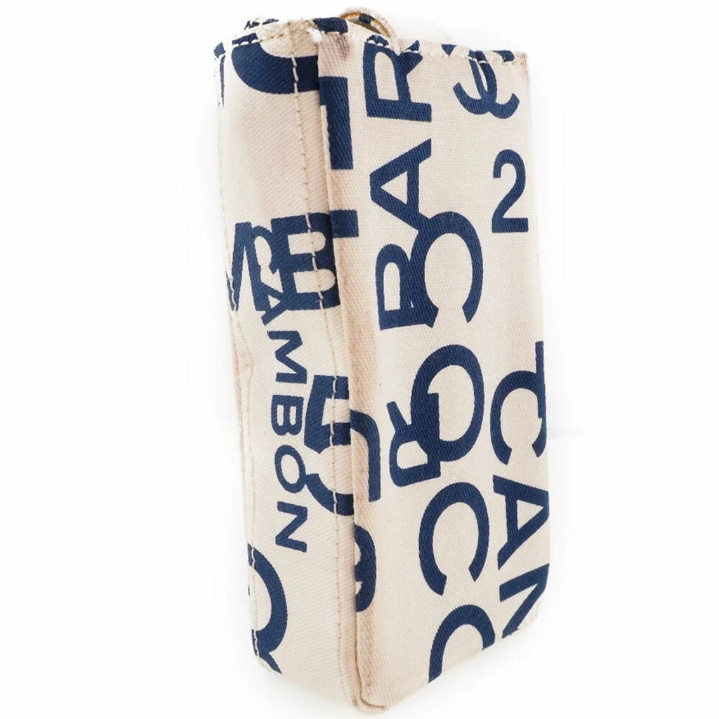 Pre-Owned Chanel Chain Pouch Canvas Ivory/Blue Women's (Good)