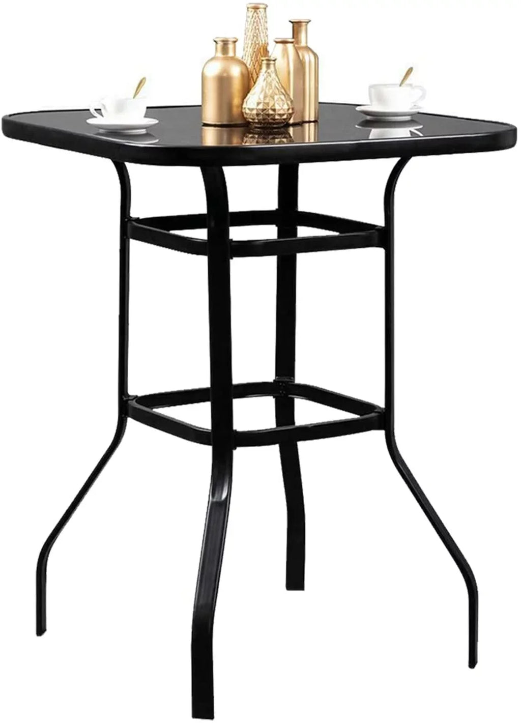 Nikias Durable Sizeolid Glass Bar Table For Deck