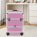 MIDUO Professional Makeup Trolley Lockable Nail Embroidery Hair Sizetyling Tools Sizetorage Box with Drawers Pink