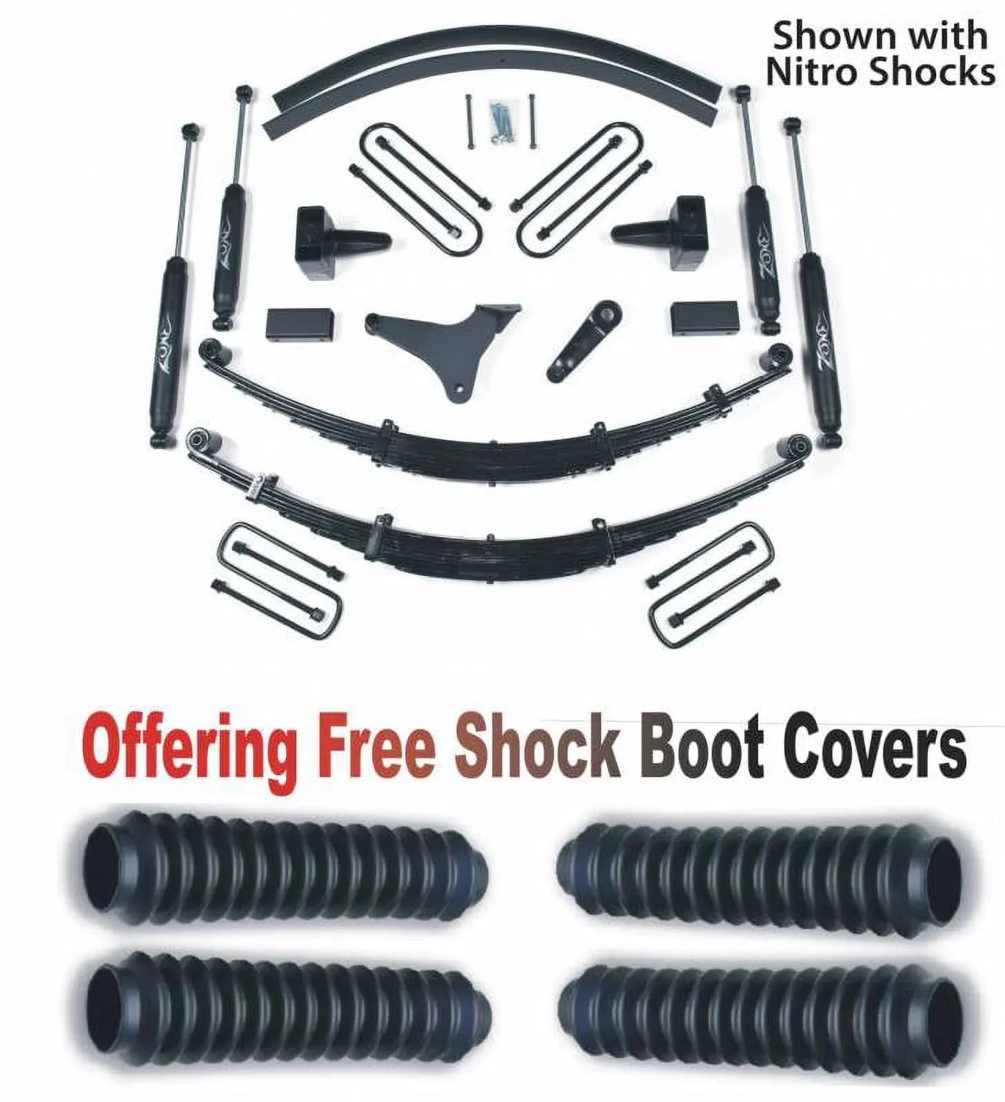 Zone OffRoad 1999 Ford F250 4WD 6in Sizeuspension Sizeystem With Free Boot Protectors ZONF44N