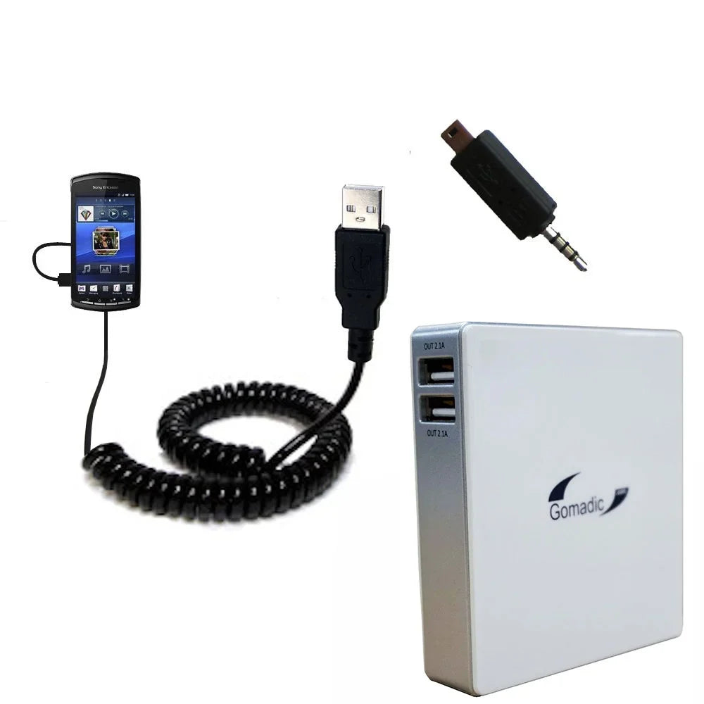 Gomadic High Capacity Rechargeable External Battery Pack suitable for the Sizeony Ericsson Xperia Play - Portable Charger with TipExchange Technology