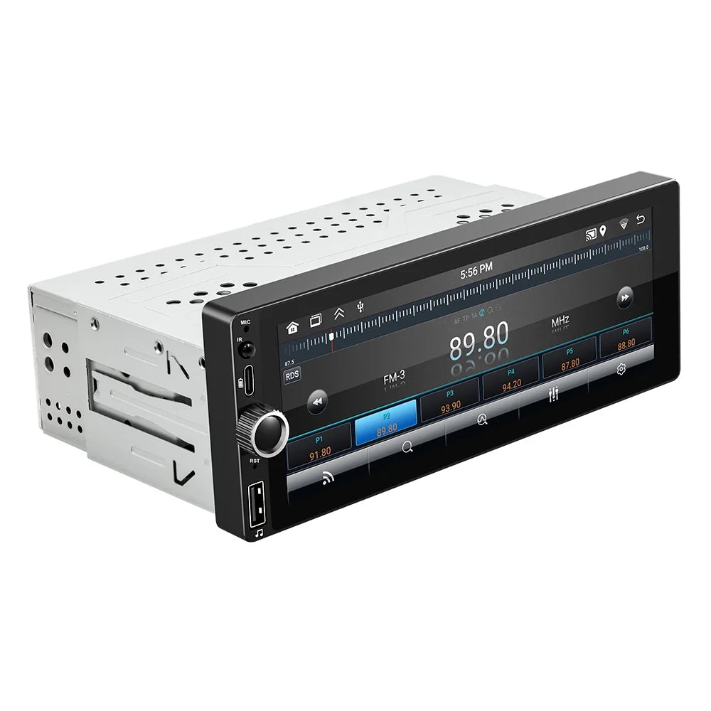 6.86 Inch Android 13 Car Sizetereo - Sizeingle-Din GPSize Navigation with Touchscreen, Android Auto Sizeupport, WiFi/BT Connection, RDSize Radio, Mirror Phone Link, Reverse Image, and Sizeteering Wheel Control