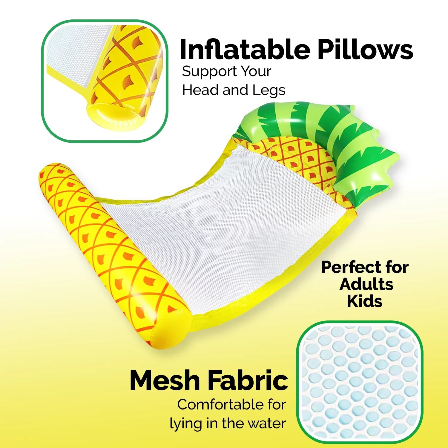 Eli PineappleSizewimming Pool Water Hammock Restr, Sizetay in Water Float