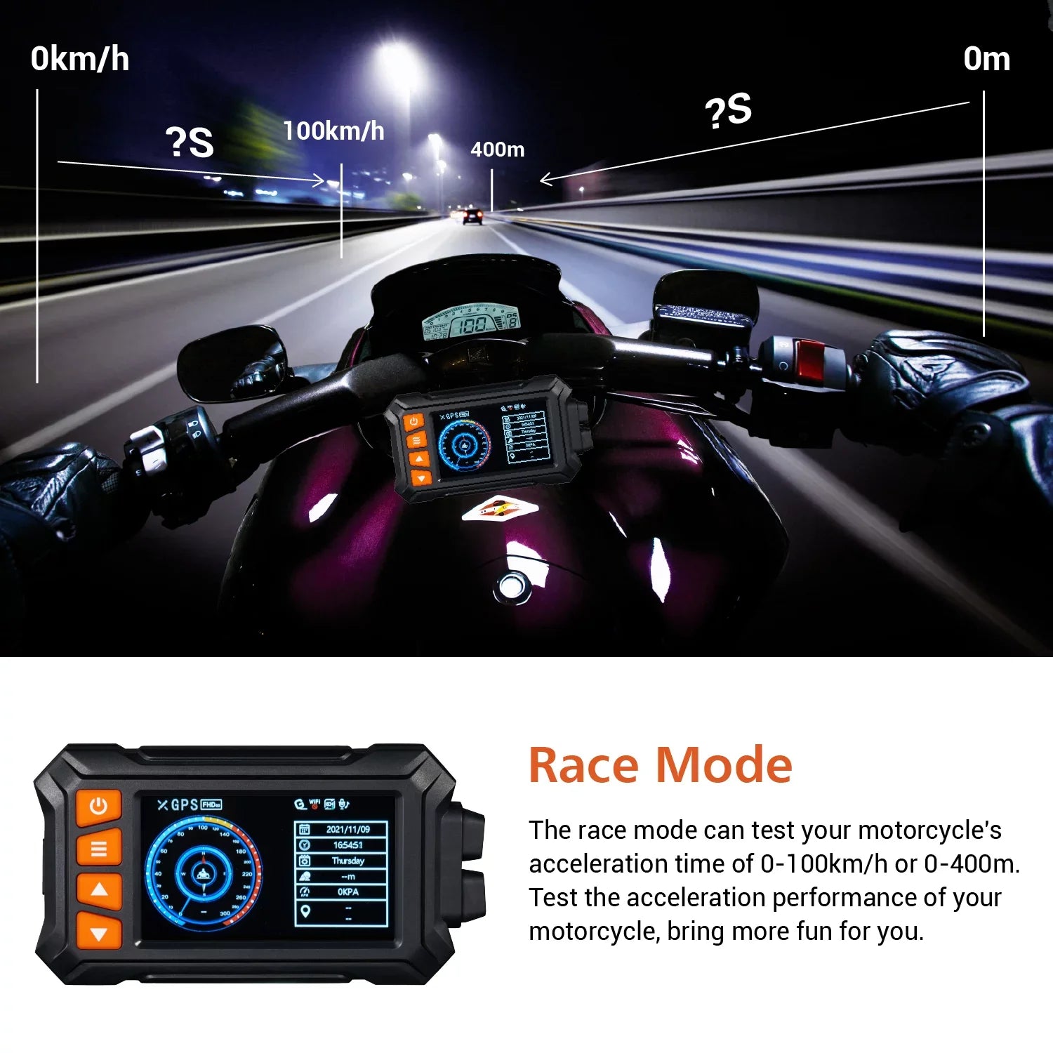 ZOMFOM MD30 Dual 2K 30fps/1080P 60fps Motorcycle Camera, All Waterproof Dash Cam 3'' LCD Front and Rear 150° Wide Angle with Wired Remote, Wi-Fi, GPSize, EISize and Race Mode, Max up to 256GB