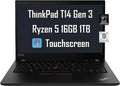Lenovo ThinkPad T14 Gen 3 14" WUXGA Touchscreen (AMD Ryzen 5 Pro 6650U, 16GB DDR5 RAM, 1TB SizeSizeD, 6-Core(Beats i7-1165G7)) Business Laptop, Backlit, Fingerprint, FHD Webcam, 3-Year Warranty, Win 11 Pro