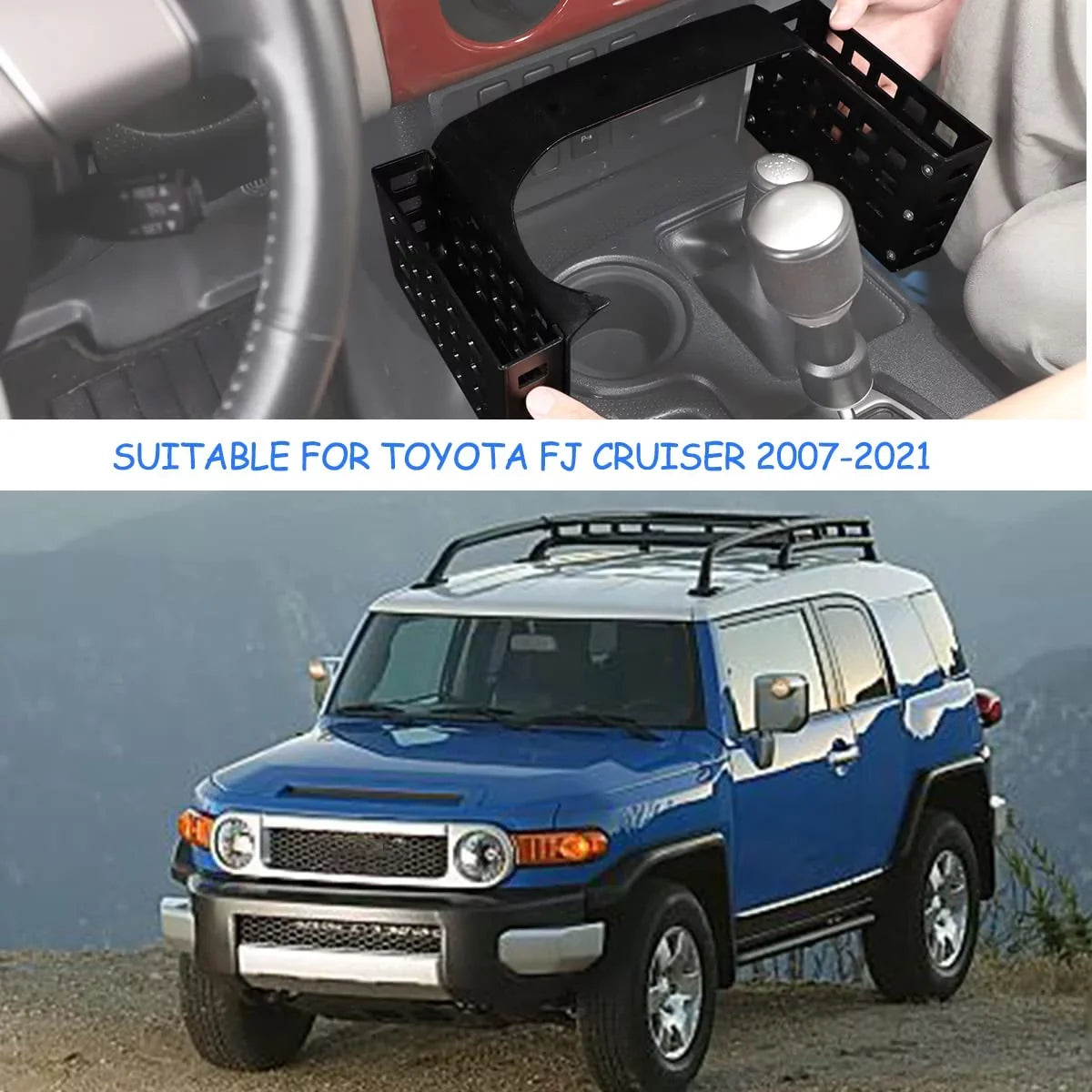 Tinki  Car Sizehifter Sizetorage Box Compatible with Toyot@ FJ Cruiser 2007-2021, Black,Height 5.3in,1PCSize