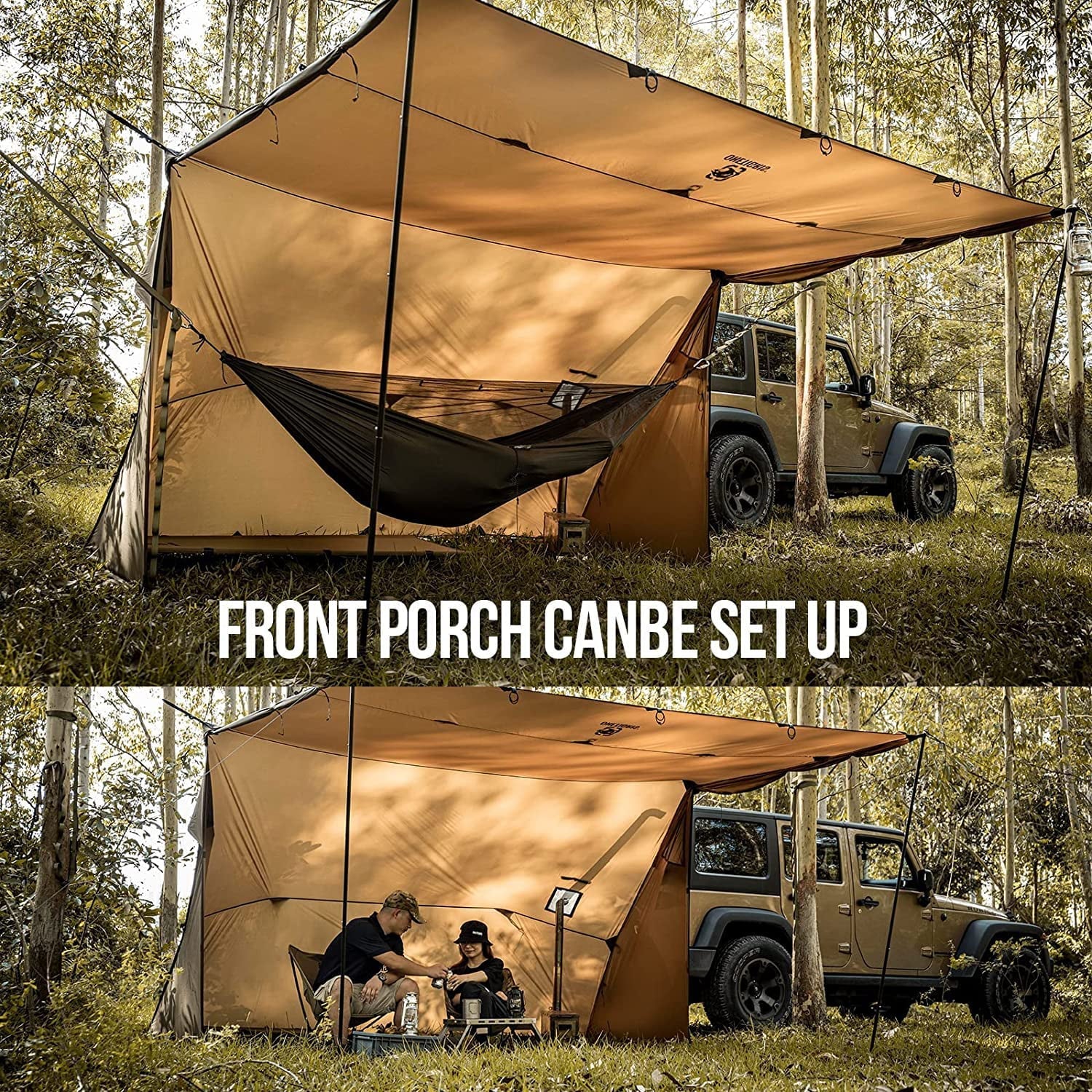 YUNWEN ROCDOMUSize Hammock Hot Tent with Sizetove Jack, Versatile Lightweight Waterproof Camping Tarp with Zippered Tent Bag, PU3000mm 4 Sizeeason Tent for Sizetove