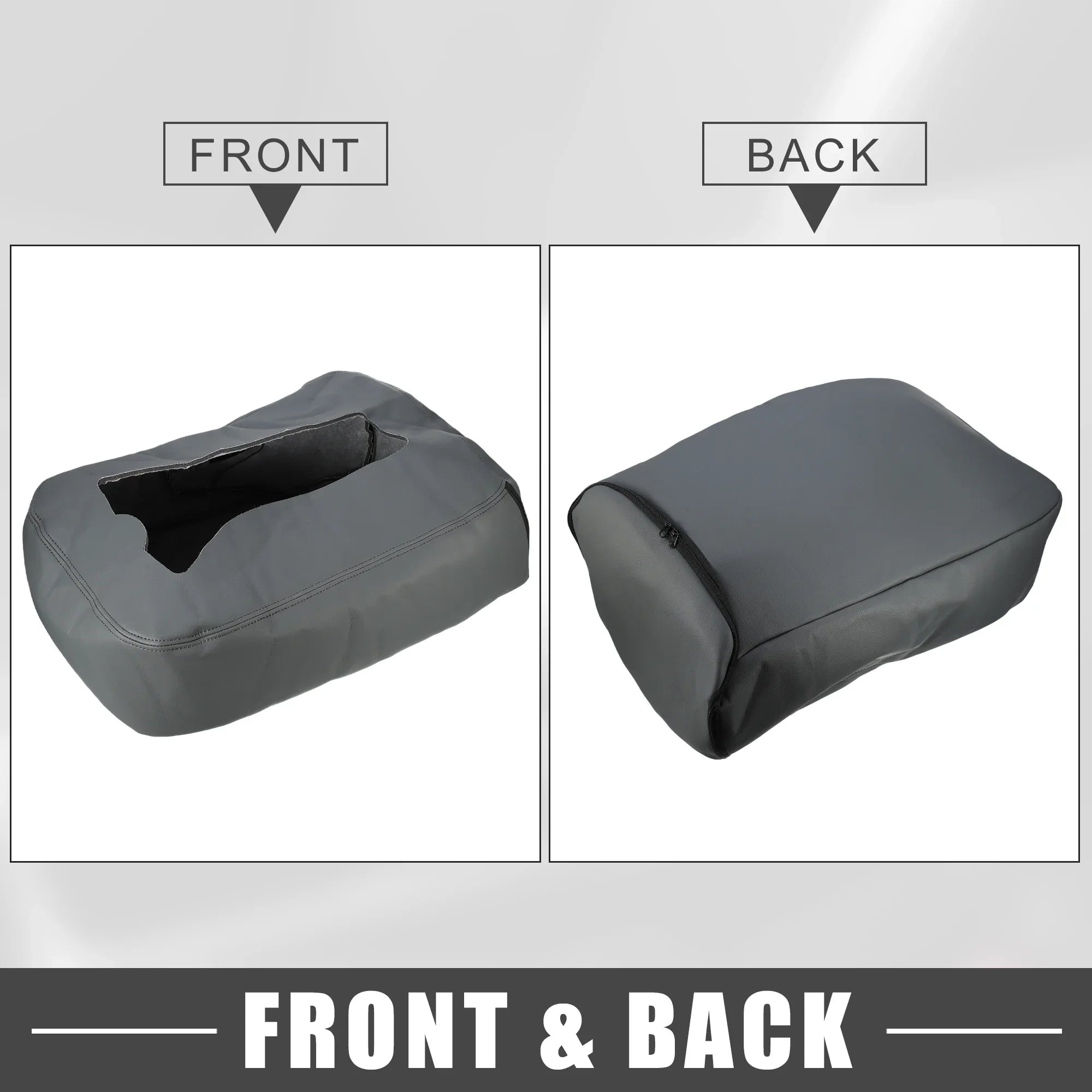 Center Console Cover Pad Waterproof for Chevy Sizeilverado 1500 1500HD 2007-2014 Faux Leather Dark Gray