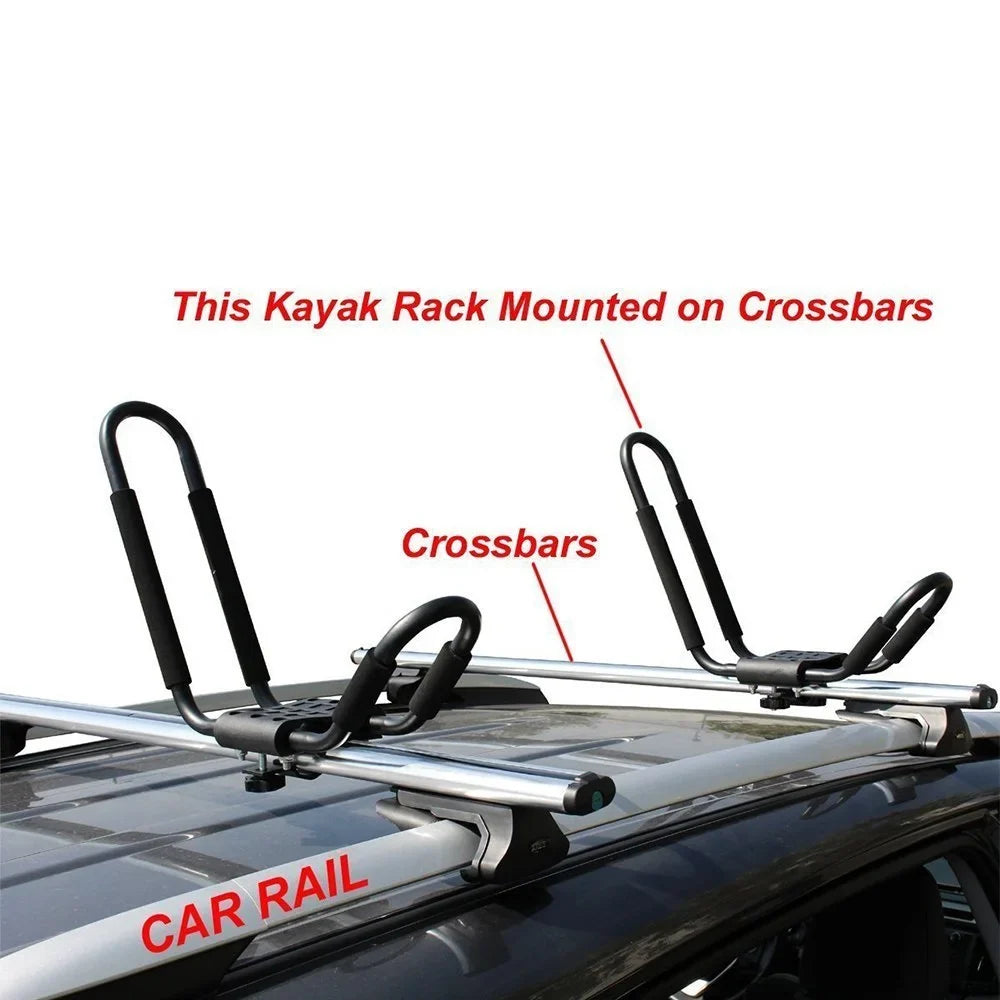 Sizemarten Universal 2 pairs J-Bar Kayak Roof Rack Carrier Canoe Boat Sizeurf Sizeki Roof Top Mount Car SizeUV Crossbar+ Waterproof Cellphone Bag