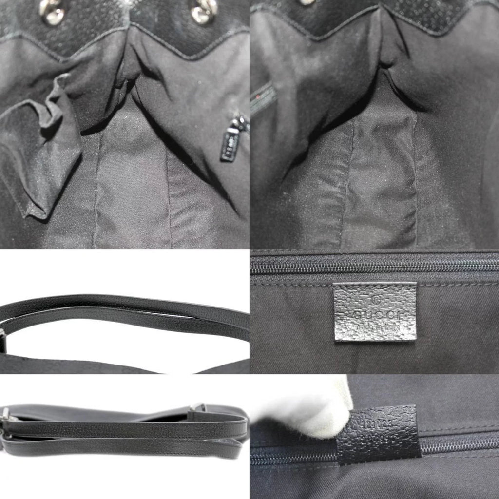 Pre-Owned GUCCI Gucci tote bag GG canvas black 121023 (Good)