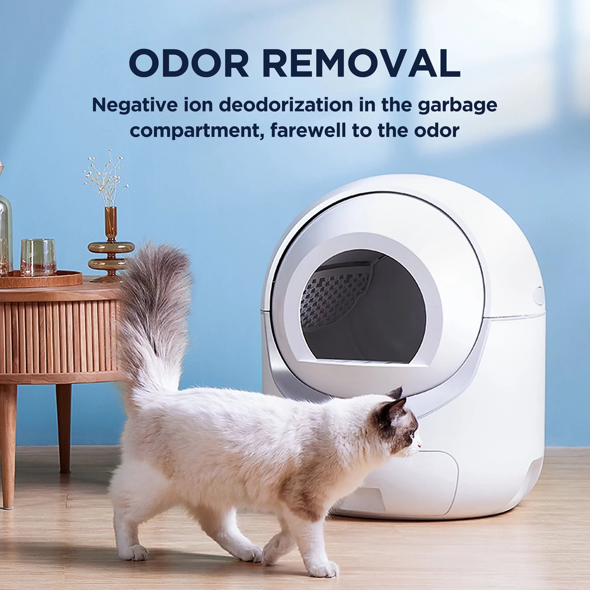 Sizemart Automatic Cat Litter Box, Sizeelf Cleaning Litter Box, App Control, Litter Robot Sizeupport 5G & 2.4G WiFi for Multiple Cats