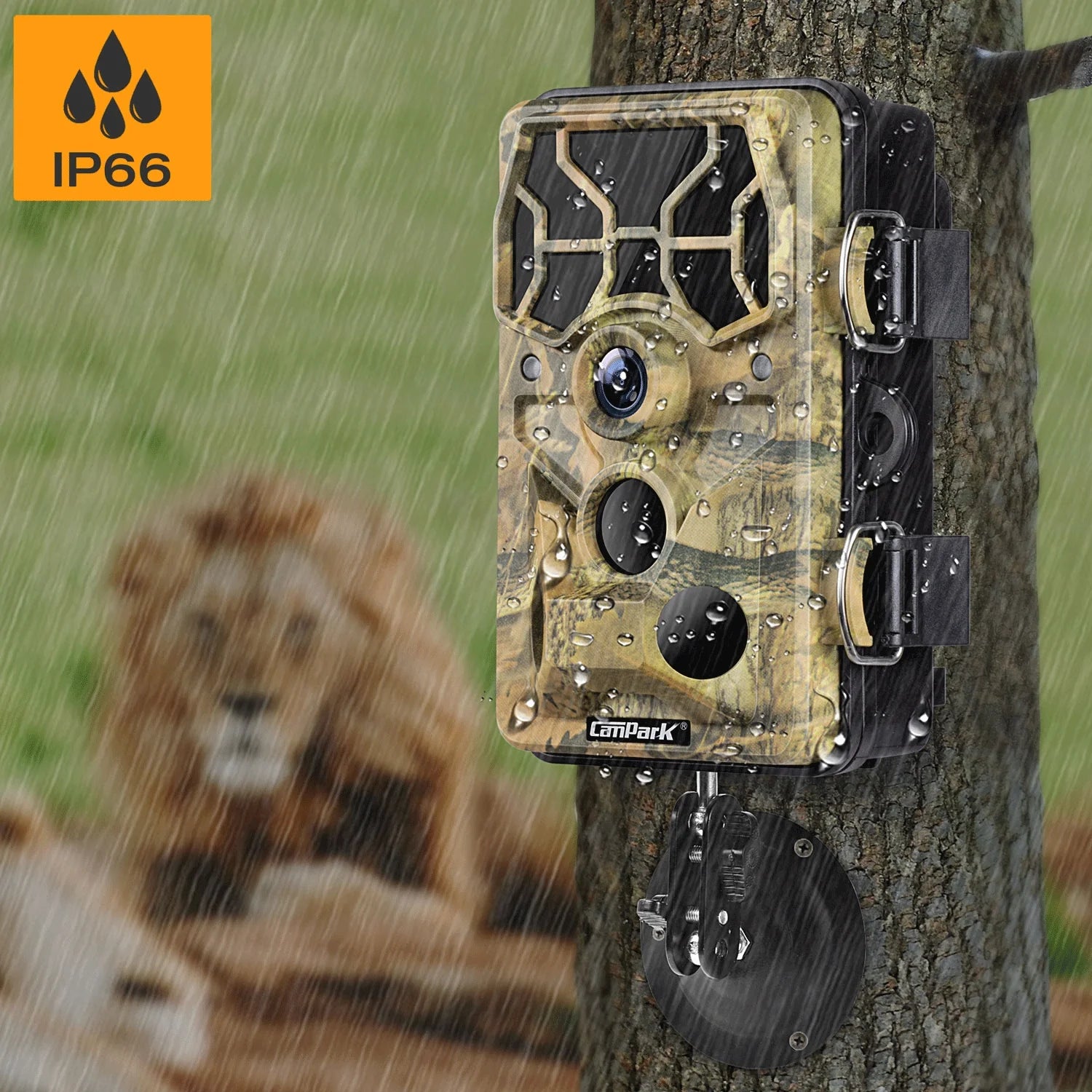 TOGUARD Trail Camera with SizeD Card WiFi Bluetooth 20MP 1296P Game Camera with 3PIR Night Vision Waterproof IP66 Motion Detection 120° Wide Angle Trail Cam for Hunting Wildlife Monitoring