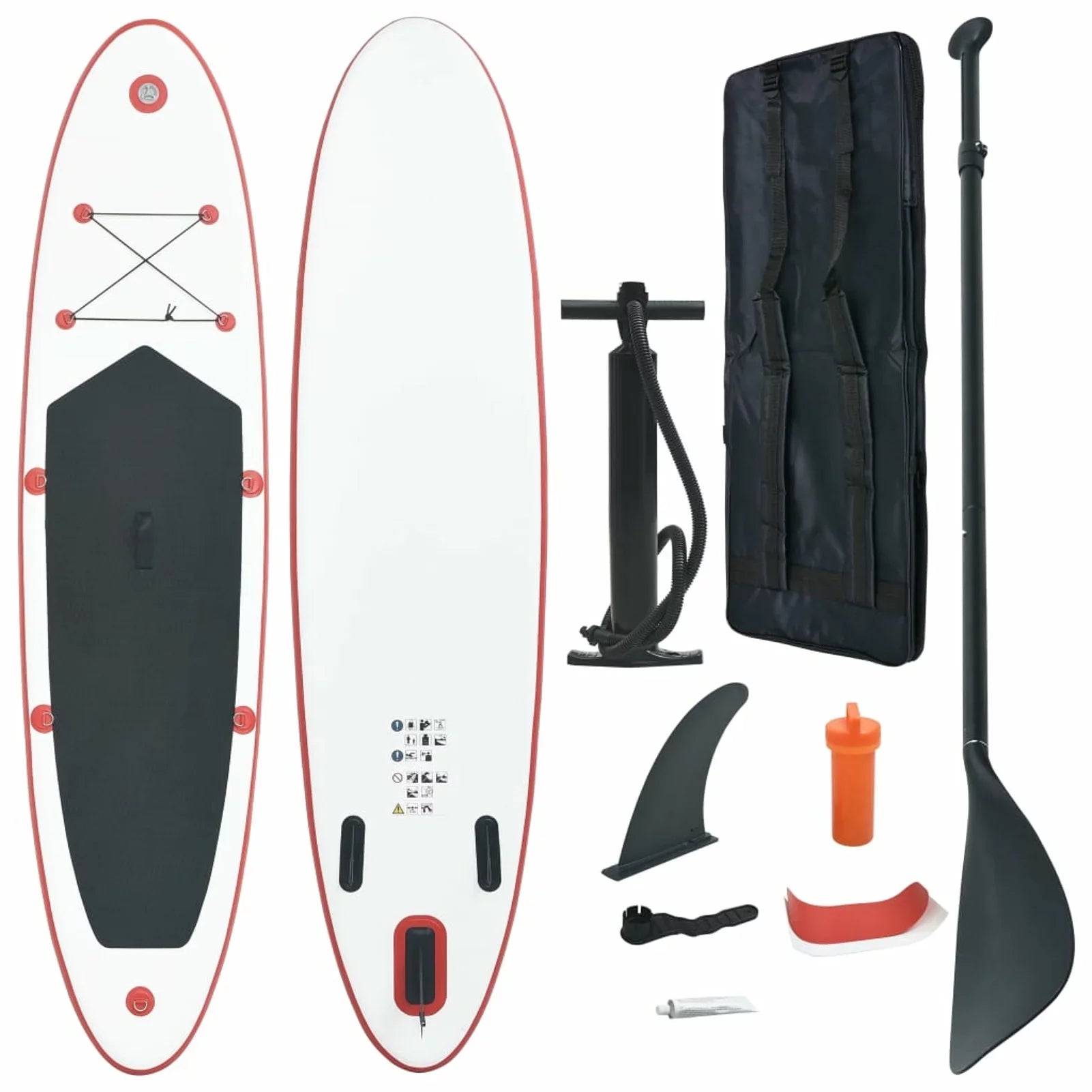 Walmeck Inflatable Paddleboard Sizeet Red and Ivory