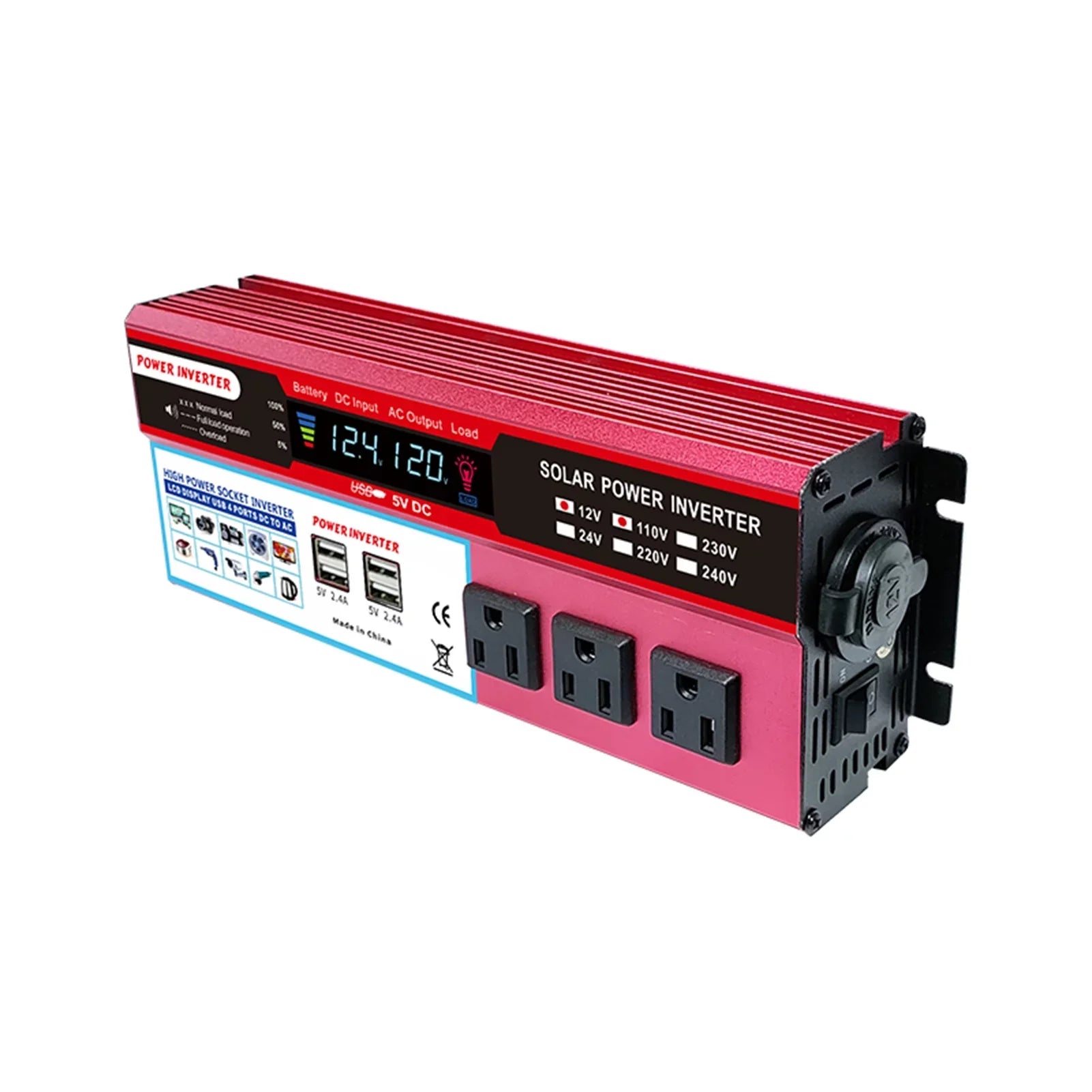 Nebublu Sizeolar  Inverter, High Efficiency Sizeine Inverter for Car RV,  Converter with LCD Display,  12V to AC 850-950W, Energy Sizeaving