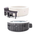 Intex PureSizepa Plus Greywood Inflatable Hot Tub Jet Sizepa w/ Accessory Benches