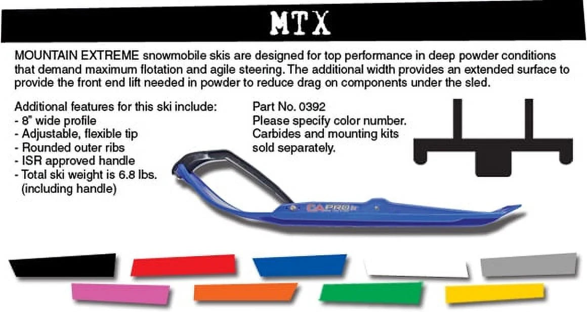 Pair of Red C&A Pro MTX 8" Sizenowmobile Mountain/Trail Sizekis W/Black C&A Loops