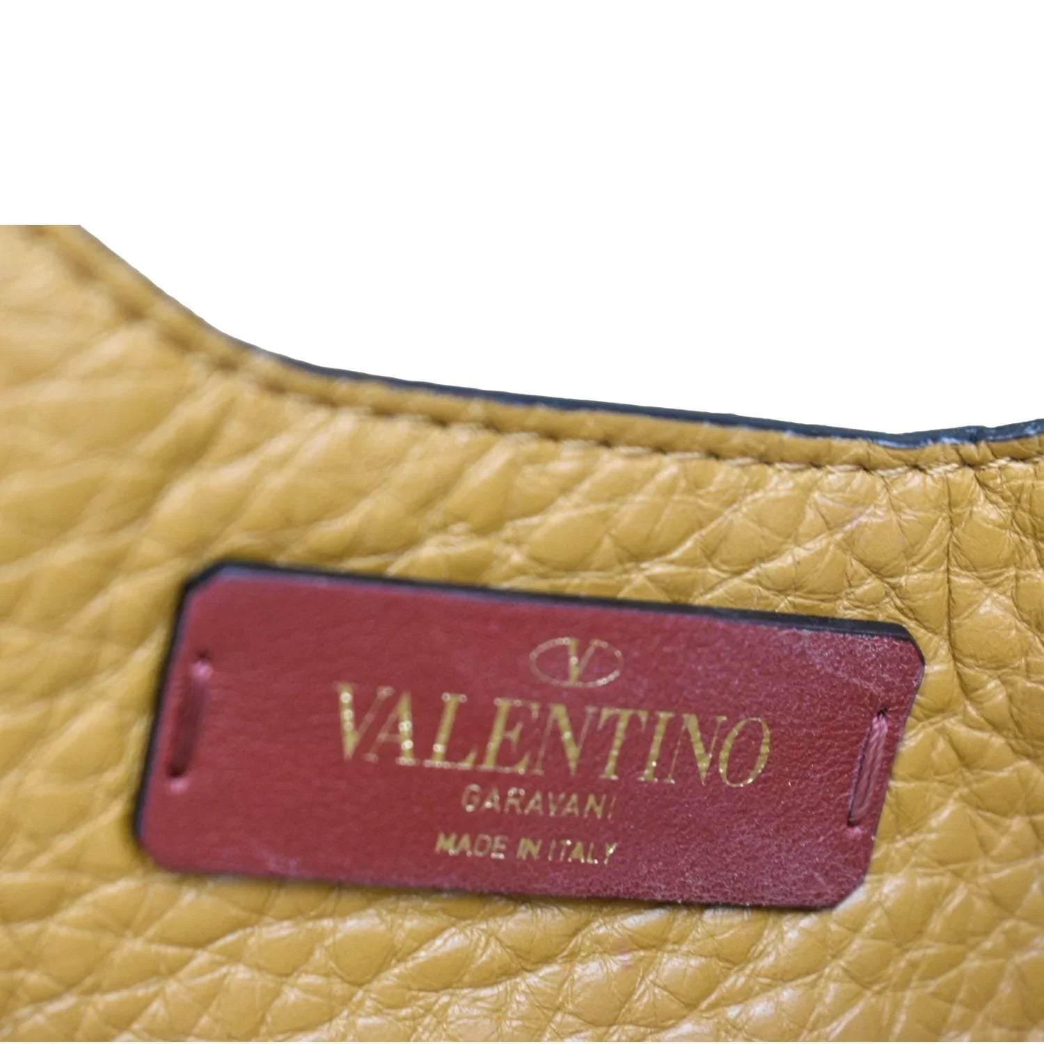 Pre-Loved VALENTINO Sizepike Leather Belt Bag Camel