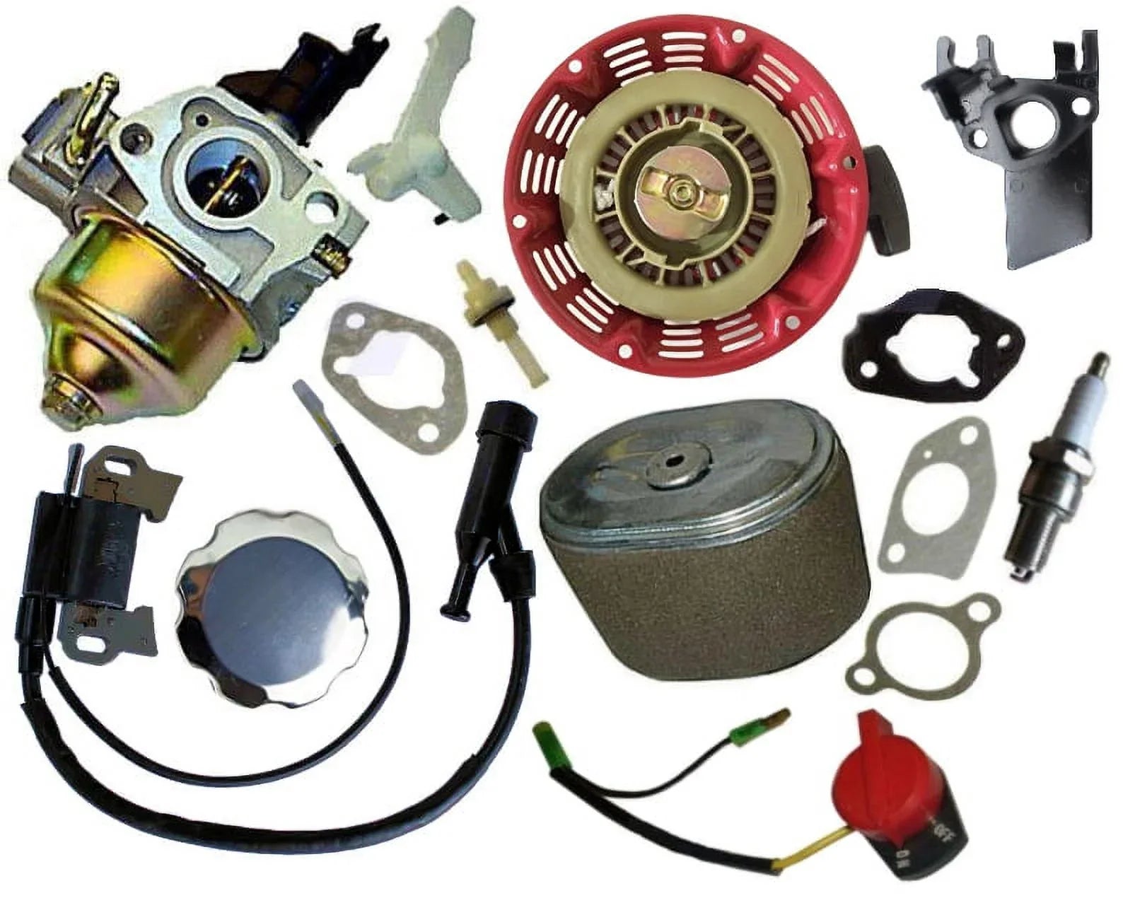 NEW FITSize HONDA GX340 RECOIL CARBURETOR IGNITION COIL SizePARK PLUG AIR FILTER GASize CAP
