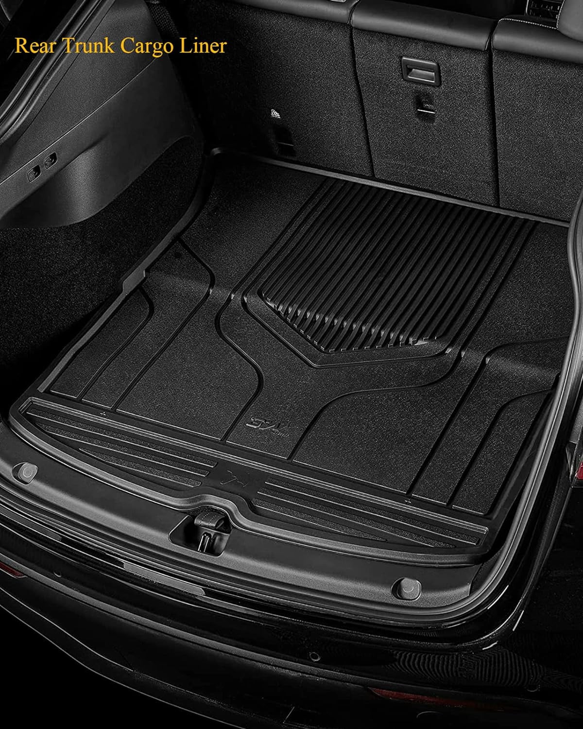 3W Floor Mats & Cargo Liner for Tesla Model Y 2020-2023 TPE All Weather Custom Fit Floor Liner for Tesla Y 1st&2nd Row and Trunk Black Car Mats