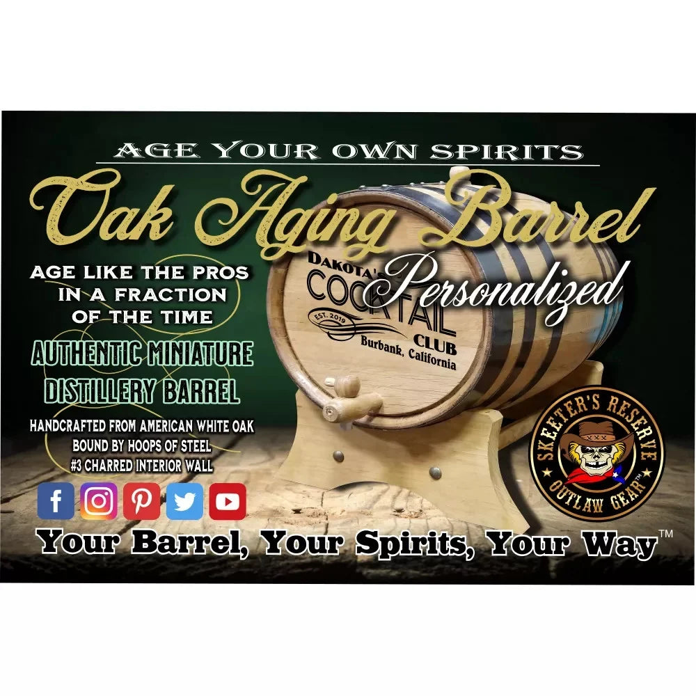 Barrel Aged Brandy (106) - Personalized American Oak Brandy Aging Barrel