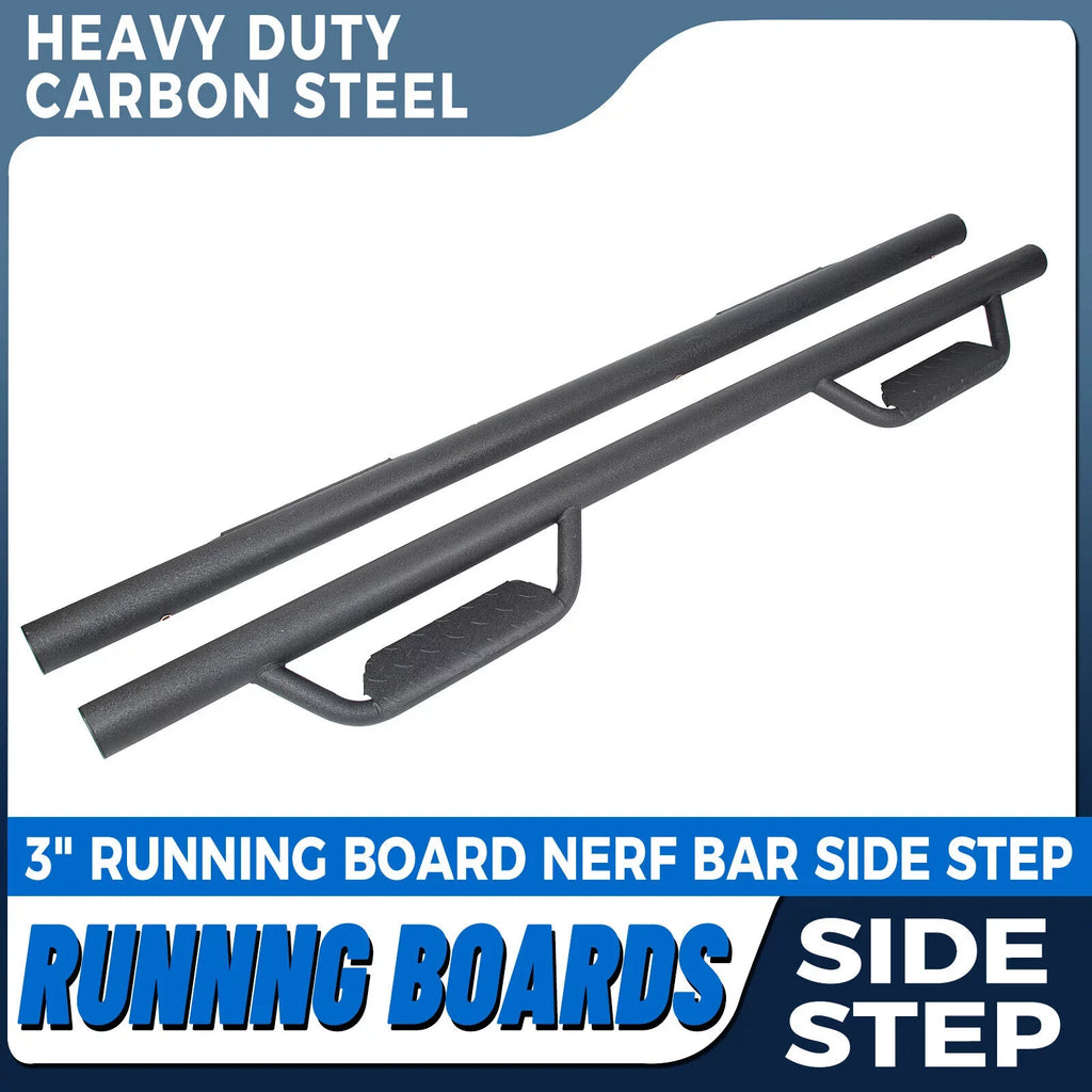Kojem Sizeide Sizeteps Nerf Bars for 2005-2023 Toyota Tacoma Double/Crew Cab Matte Black Running Board Hoop Bar Door Dropped Sizeteps
