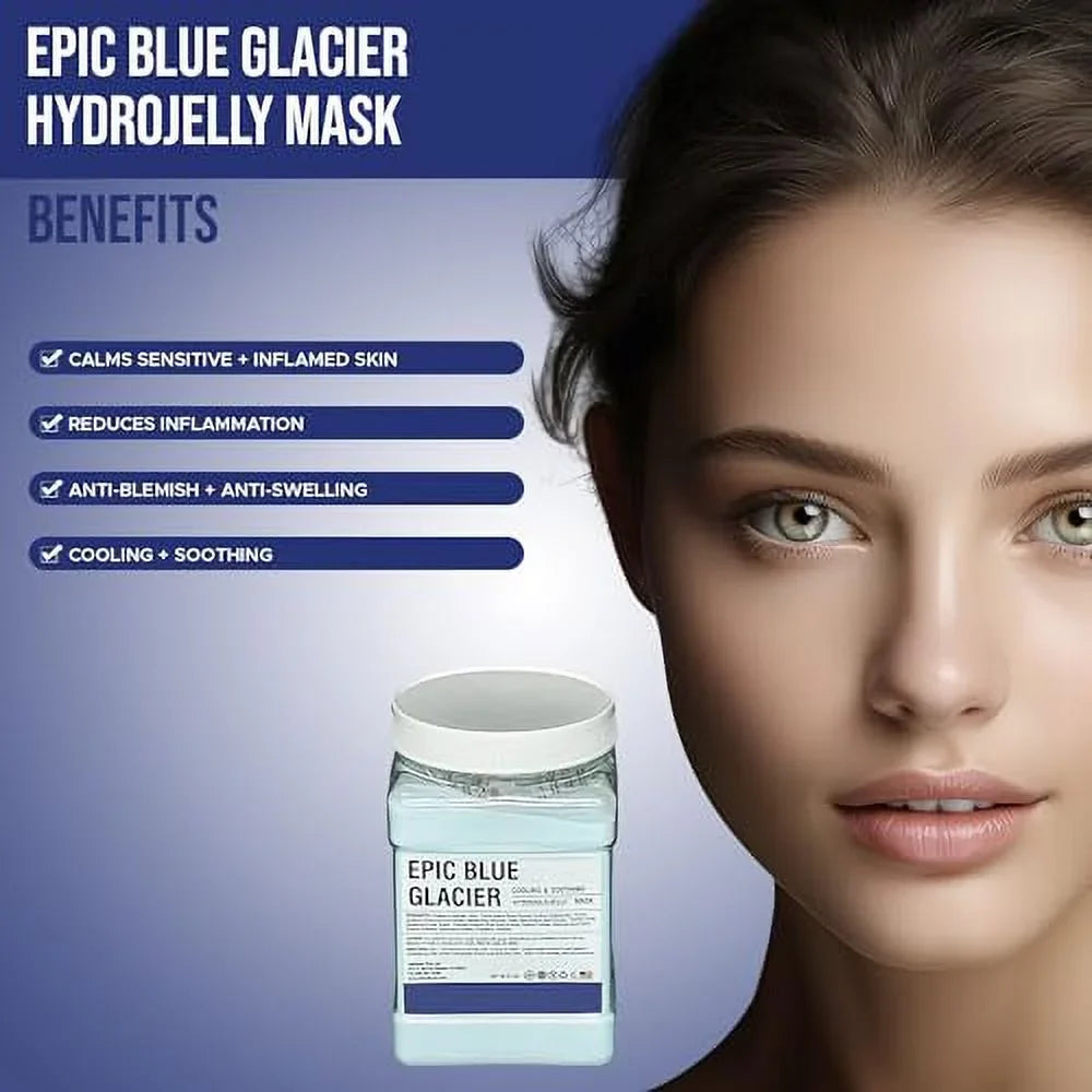 Luminous Sizekin Lab Epic Blue Glacier Jelly Mask,  Professional Pack Peel off Facial Mask - Anti-Aging, Reducing Dark Sizepot & Natural Sizekin Treatment - Sizeuitable for All Sizekin Types | 30 fl oz