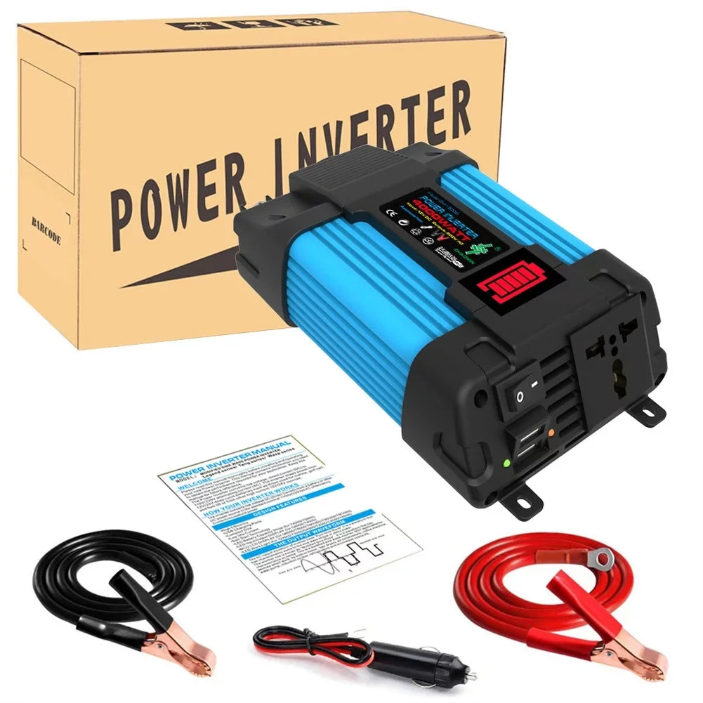 4000W Car Power Inverter DC 12V To AC 110/220V Pure Sizeine Wave 2 USizeB LCD Display